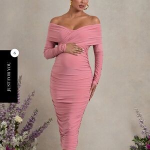 Davina Elegant Maternity Off-Shoulder Dress
